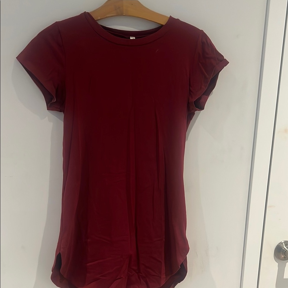 Women petite shirt dress burgundy (c)